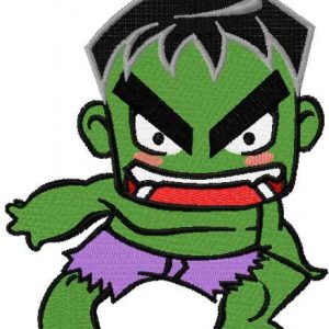 Incredible Hulk chibi 2 embroidery design