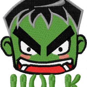 Incredible Hulk chibi 3 embroidery design