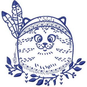 Indian cat 5 embroidery design