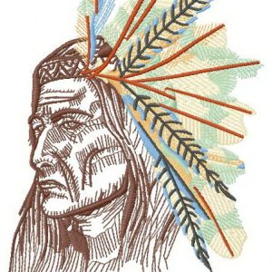 Indian chief 2 embroidery design