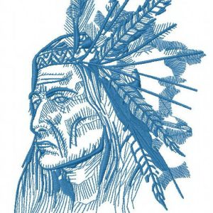 Indian chief 3 embroidery design