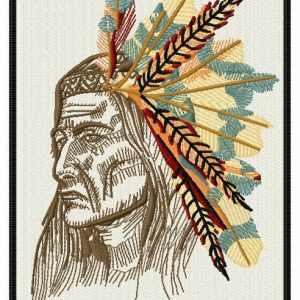 Indian chief embroidery design