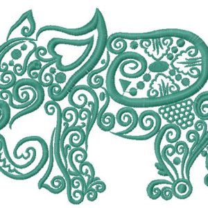 Indian elephant embroidery design