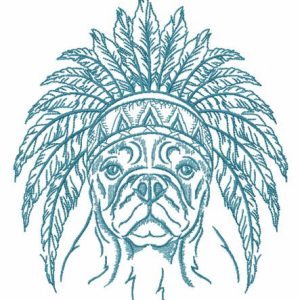 Indian warrior's dog embroidery design