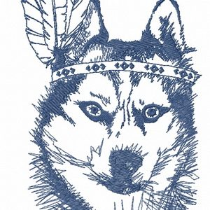 Indian wolf 3 embroidery design
