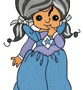 Indigo curious embroidery design