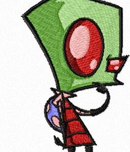 Invader Zim embroidery design