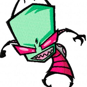 Invader Zim Angry embroidery design