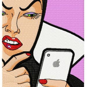 iPhone in fairytale embroidery design