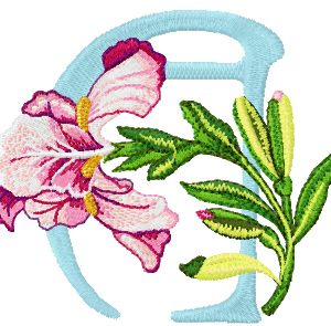 Iris Letter A  embroidery design