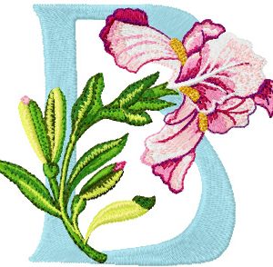 Iris Letter B embroidery design
