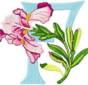 Iris Letter F embroidery design
