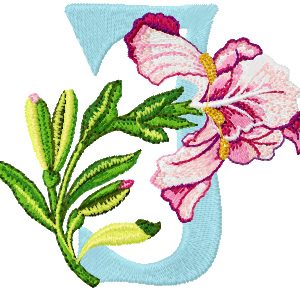 Iris Letter J  embroidery design