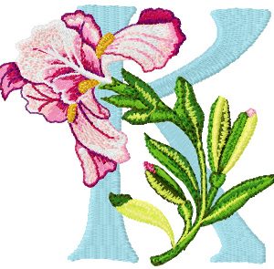Iris Letter K embroidery design