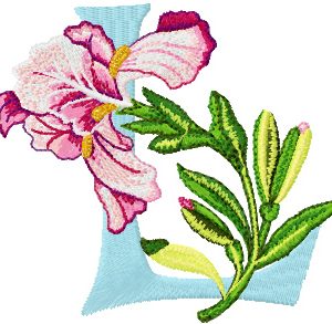 Iris Letter L embroidery design