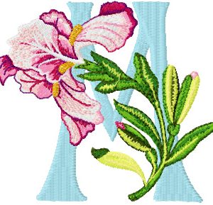 Iris Letter M embroidery design