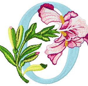 Iris Letter O embroidery design