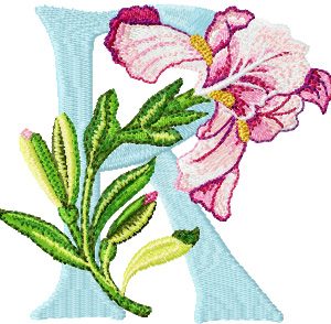 Iris Letter R embroidery design