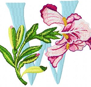 Iris Letter W  embroidery design