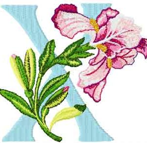 Iris Letter X embroidery design