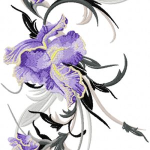 Big Swirl Iris  embroidery design