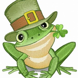 Irish frog embroidery design