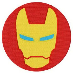 Iron Man round badge embroidery design