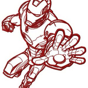 Iron Man STOP embroidery design