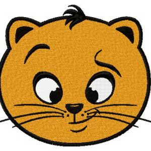 Ironic cat face embroidery design