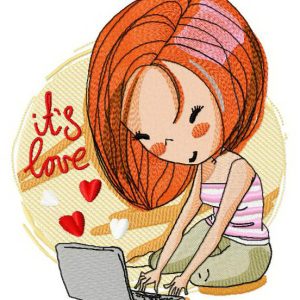 It's love embroidery design