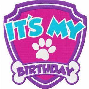 It's my birthday shield embroidery design