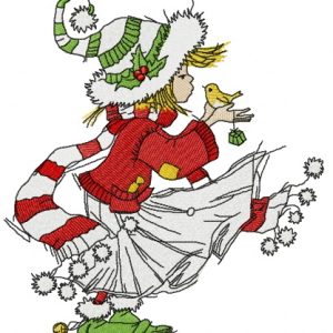 It's windy before Christmas embroidery design