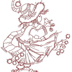 It's windy before Christmas one color embroidery design