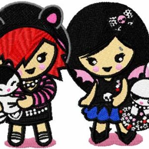 Ivie and Demi embroidery design