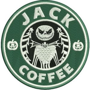 Jack coffee embroidery design