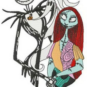 Jack, Sally and Zero embroidery design