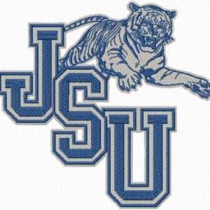 Jackson State University logo embroidery design