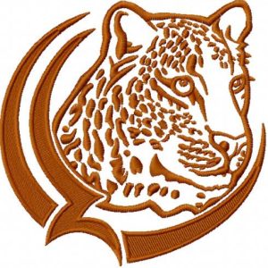 Jaguar tribal embroidery design