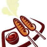 Hot oriental food embroidery design
