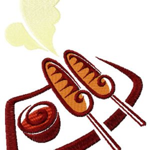 Hot oriental food embroidery design