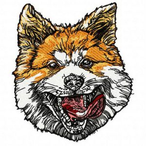 Japanese Akita embroidery design