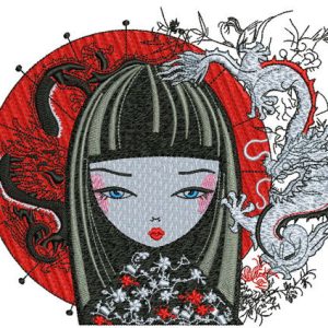 Japanese girl 2 embroidery design