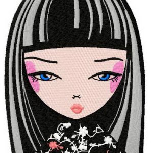Japanese girl 5 embroidery design