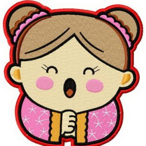 Japanese girl embroidery design