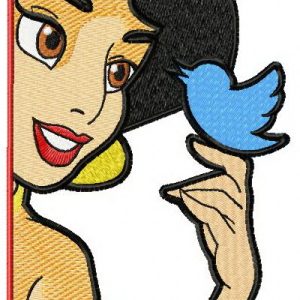 Jasmin with bird 2 embroidery design