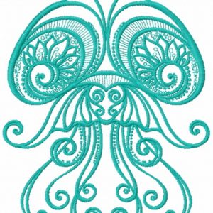 Jellyfish ornamental embroidery design