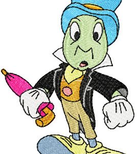 Jiminy Cricket embroidery design