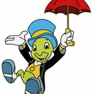 Jiminy Cricket embroidery design
