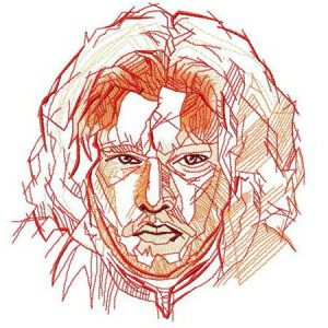 Jon Snow fast sketch embroidery design