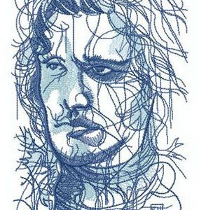 Jon Snow sketch embroidery design